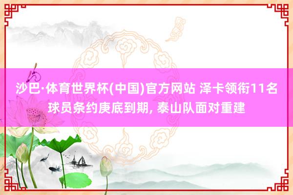 沙巴·体育世界杯(中国)官方网站 泽卡领衔11名球员条约庚底到期， 泰山队面对重建