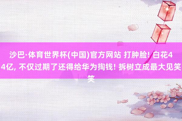 沙巴·体育世界杯(中国)官方网站 打肿脸! 白花44亿， 不仅过期了还得给华为掏钱! 拆树立成最大见笑