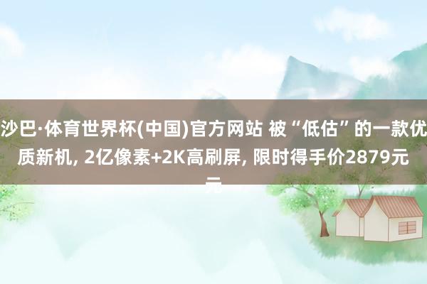 沙巴·体育世界杯(中国)官方网站 被“低估”的一款优质新机， 2亿像素+2K高刷屏， 限时得手价2879元