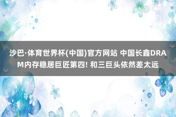 沙巴·体育世界杯(中国)官方网站 中国长鑫DRAM内存稳居巨匠第四! 和三巨头依然差太远