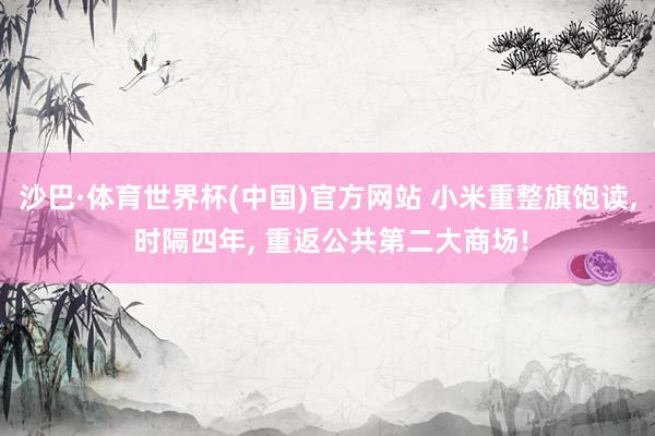 沙巴·体育世界杯(中国)官方网站 小米重整旗饱读， 时隔四年， 重返公共第二大商场!