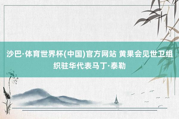 沙巴·体育世界杯(中国)官方网站 黄果会见世卫组织驻华代表马丁·泰勒