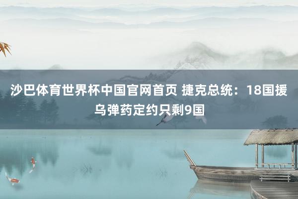 沙巴体育世界杯中国官网首页 捷克总统：18国援乌弹药定约只剩9国