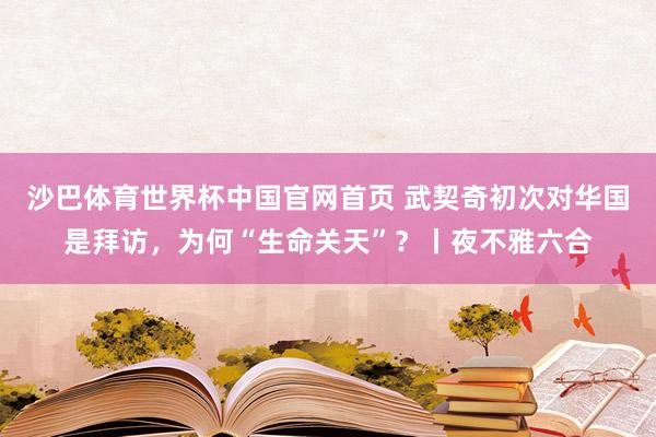 沙巴体育世界杯中国官网首页 武契奇初次对华国是拜访，为何“生命关天”？丨夜不雅六合