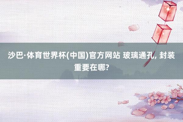 沙巴·体育世界杯(中国)官方网站 玻璃通孔， 封装重要在哪?