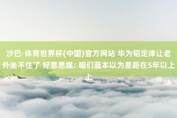 沙巴·体育世界杯(中国)官方网站 华为韬定律让老外坐不住了 好意思媒: 咱们蓝本以为差距在5年以上