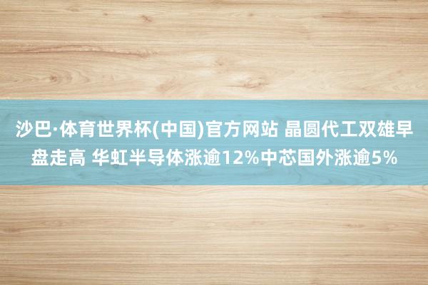 沙巴·体育世界杯(中国)官方网站 晶圆代工双雄早盘走高 华虹半导体涨逾12%中芯国外涨逾5%