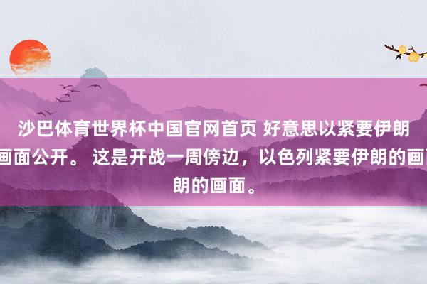 沙巴体育世界杯中国官网首页 好意思以紧要伊朗的画面公开。 这是开战一周傍边，以色列紧要伊朗的画面。