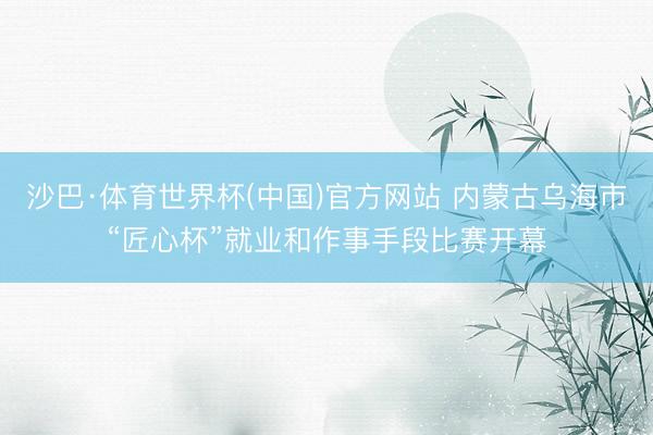沙巴·体育世界杯(中国)官方网站 内蒙古乌海市“匠心杯”就业和作事手段比赛开幕