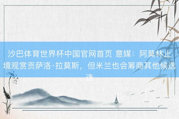 沙巴体育世界杯中国官网首页 意媒：阿莫林止境观赏贡萨洛·拉莫斯，但米兰也会筹商其他候选