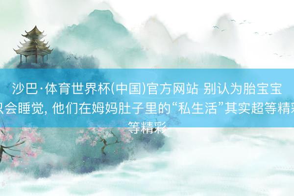 沙巴·体育世界杯(中国)官方网站 别认为胎宝宝只会睡觉, 他们在姆妈肚子里的“私生活”其实超等精彩