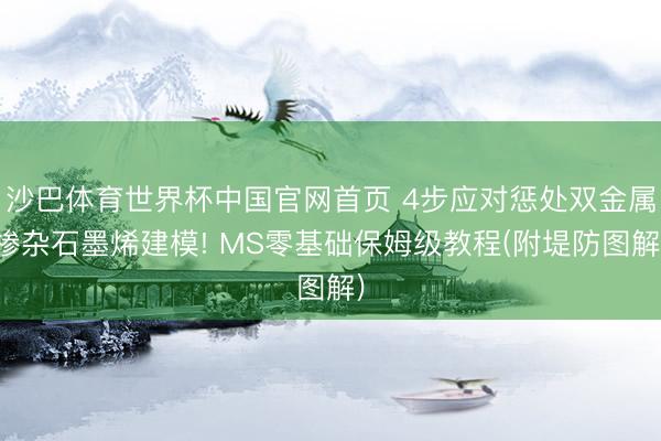沙巴体育世界杯中国官网首页 4步应对惩处双金属掺杂石墨烯建模! MS零基础保姆级教程(附堤防图解)